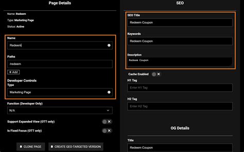 Create a “Redeem Code" Page