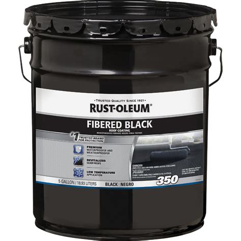 Rust Oleum 350 5 Gal Fibered Black Roof Coating Do It Best