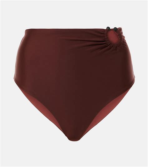 High Rise Bikini Bottoms In Brown Johanna Ortiz Mytheresa