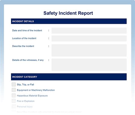 Free Incident Report Form Printable