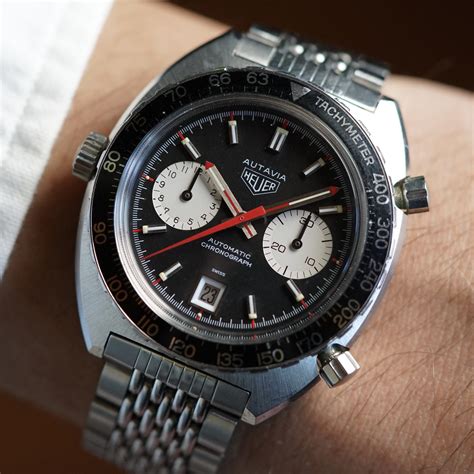Heuer Viceroy Autavia Reference 1163V On Gay Freres Bracelet Unpolished Wind Vintage