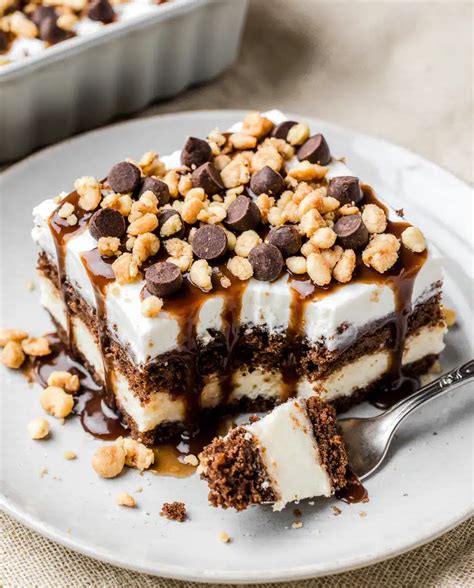 Hot Fudge Caramel Ice Cream Bar Cake