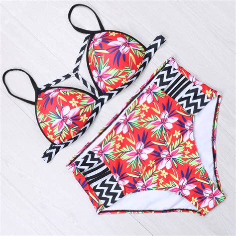 Strój kąpielowy BIKINI wysoki stan hawajski S M XL 7147812329 oficjalne archiwum Allegro