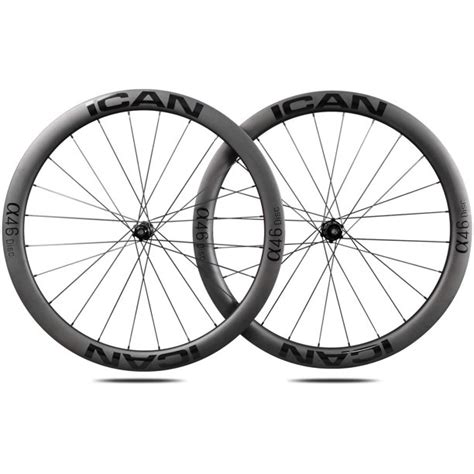 Ican Alpha 46 Disc Carbon Road Bike Wheels 700c 46mm Depth Clincher