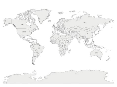 Vector Map Of The World Showing Countries And Capitals In Greya Political Reference Vector ...