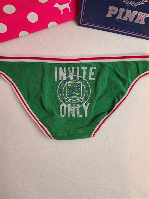 Rare Vtg Y K Vs Pink Cotton Graphic Bikini Panty Size Gem