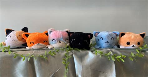 Plush Reversible Cat Toy Cute And Soft Happy And Sad Etsy