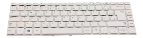 Teclado P Notebook Samsung Ativ Book 2 Np270e4e Kd6br Cor Branco