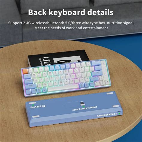 Teclado Mec Nico Sem Fio Para Jogos Bluetooth Pbt Keycaps Hot Swappable Teclas Luz Rgb