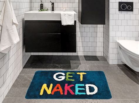 Get Naked Bath Rug Cute Rug Funny Bathroom Rug Dorm Room Rug Housewarming Gift Cool Bath