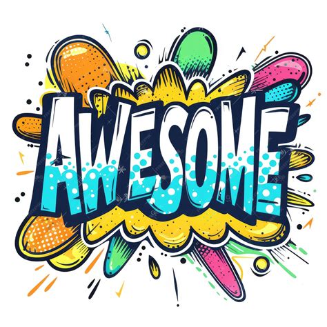 bright  eyecatching awesome word art explore cartoon style graphics