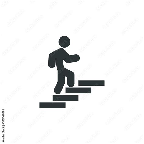 vector sign   man  stairs   symbol  isolated   white