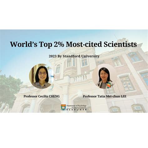 World S Top Most Cited Scientists Hku Department Of Psychology