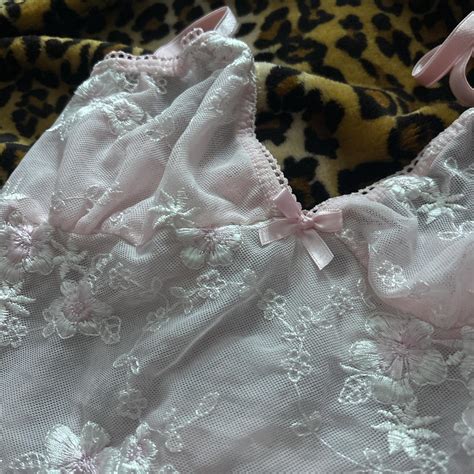 DEPOP PAYMENTS ONLY Baby Pink Lace Lingerie Top XS Depop