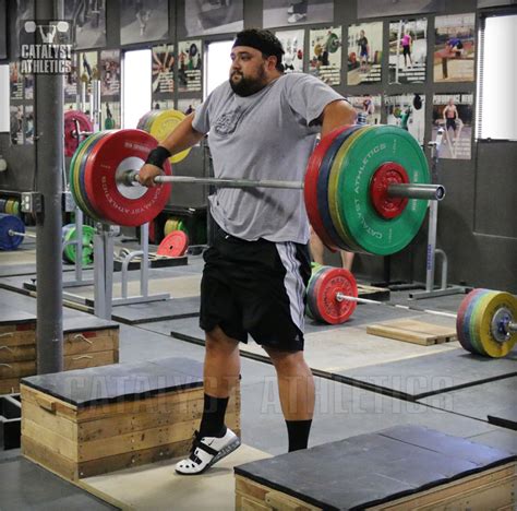 Brian Snatch High Pull On Blocks Catalyst Athletics Olympic