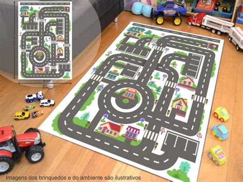 Tapete Para Brincar Lona Pista Hot Wheels Cidade X Cm Elo