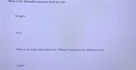 What is the allowable exposure limit for | StudyX