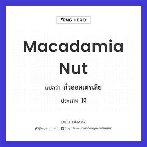 Macadamia Nut แปลว่า ถั่วออสเตรเลีย | Eng Hero เรียนภาษาอังกฤษ ออนไลน์ ฟรี