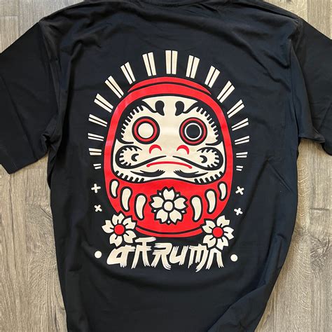 Japanese T Shirt Daruma Doll Asian Art Graphic Design Tee For Men And