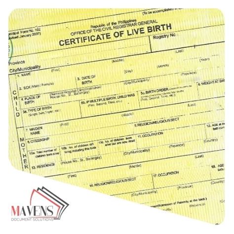 Psa Birth Certificate Mavens Document Solutions