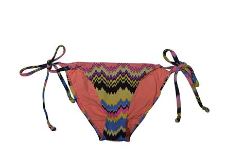 Buy Pq Zig Zag Print Hips Tie Strap Triangle Bikini Bottom Swimsuit In Color Multi At Off