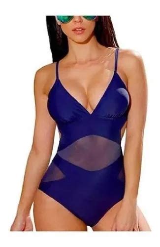Traje De Ba O Completo Sexy Mujer Bikini Transparencias Cuotas Sin