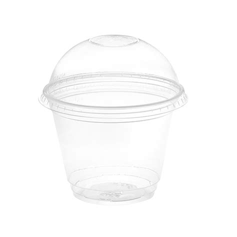 Ecopraha VASO PET 9 OZ CON TAPA DOMO SIN PERFORACIÓN Ecopraha