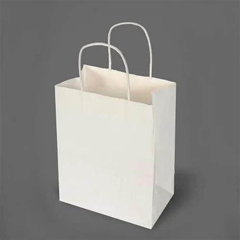 White Bleached Kraft Paper Bag At Rs 1 5 Piece Kraft Paper Carry Bags