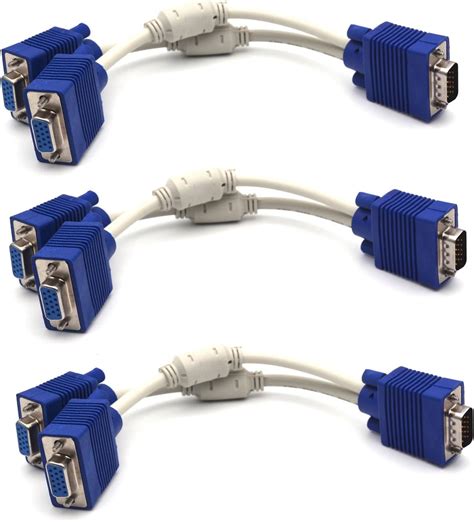 Antrader Hd Vga Splitter Cable 1 Male To Dual 2 Female Vga 15 Pin Two Ports Vga Y Splitter For