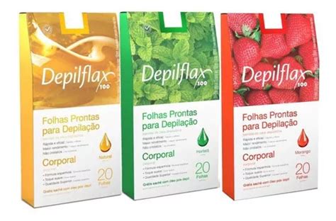 60 Folhas Prontas Corporal Depilflax Morango Hortelã Natural | MercadoLivre