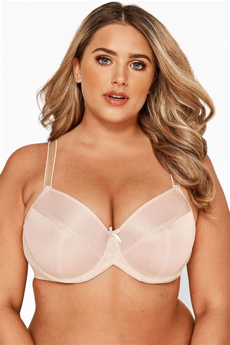 Nude Underwired Non Padded Full Cup Bra Sizes DD H Yours Clothing
