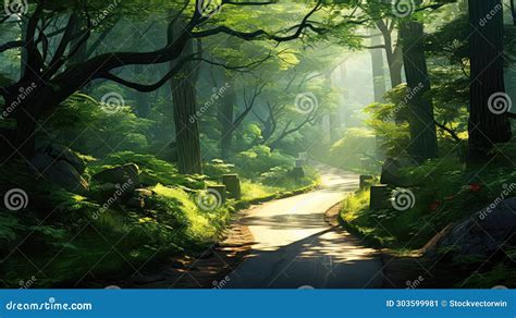 Nature Scenery Road Background Stock Illustration Illustration Of