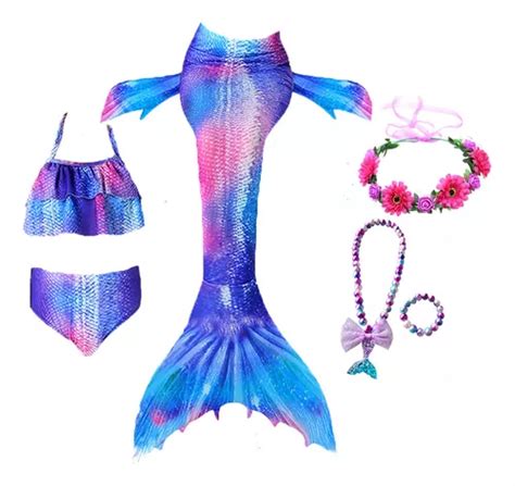 Traje Ba O Sirenita Cola Ariel Bikini Ni A Playa Piezas Meses Sin Inter S