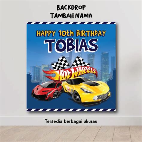 Jual Backdrop Hot Wheels Happy Birthday Dekorasi Ultah Hotwheels Hiasan Ulang Tahun Gambar