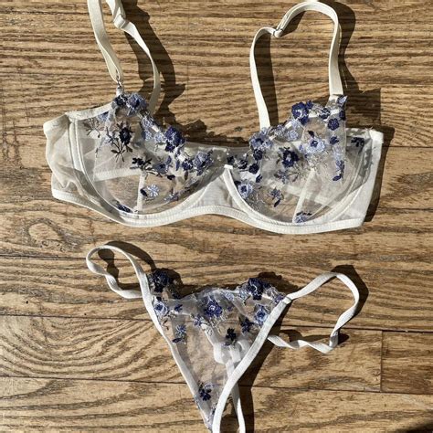Shein Lingerie Set Bra And Thong Both Size Depop