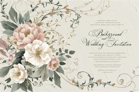 Gorgeous Floral Wedding Card Background with Elegant Space | Premium AI ...