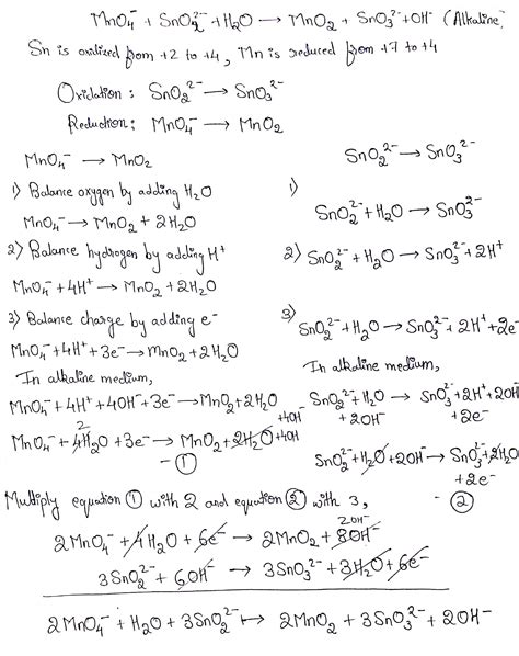 Balance The Following Equation By Ion Electron Method MnO 4 SnO 2