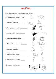 Comparisons Yes No Esl Worksheet By Estherlee