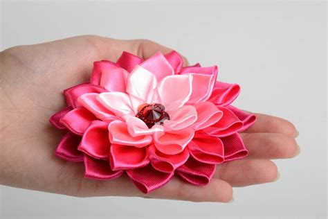 How To Make Kanzashi Flowers With Ribbon Best Flower Site