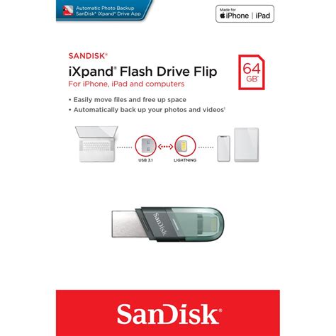 Sandisk Ixpand Flash Drive Flip 64gb Sdix90n 064g Gn6nn แฟลชไดร์ฟสำหรับ Iphone และ Ipad