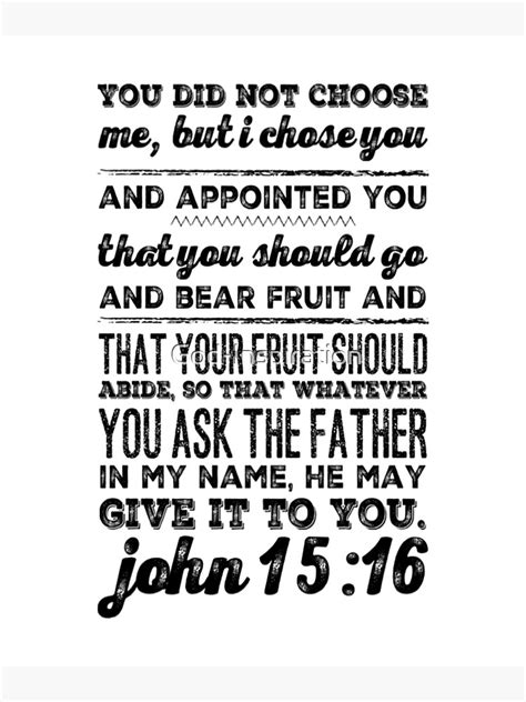 God Inspiration John 1516 You Did Not Choose Me But I Chose You And