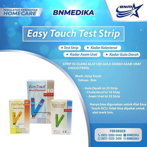 Jual Easy Touch Test Strip Gula Darah Kolesterol Asam Urat