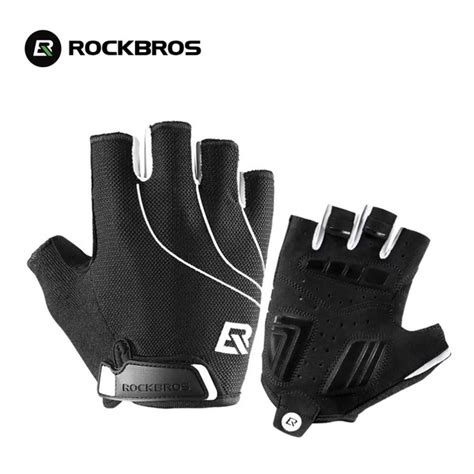 Велоперчатки RockBros c короткими пальцами, размер L, черно-белые ...