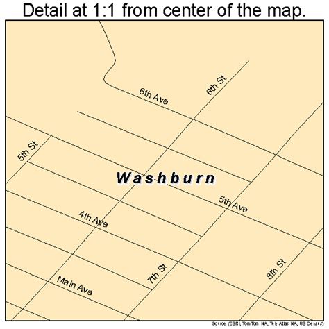 Washburn North Dakota Street Map 3883700