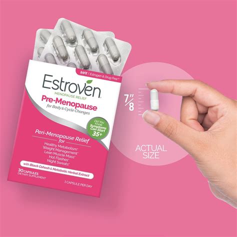 Estroven Pre Menopause Relief Reduces Hot Flashes Night Sweats Manages Weight Count