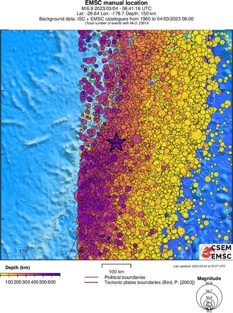 Very Strong M6 9 Earthquake Hits Kermadec Islands At Intermediate Depth The Watchers