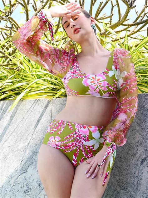 Buy Fancypants Green Pink Printed Swim Bikini Set Swimwear For Women Myntra