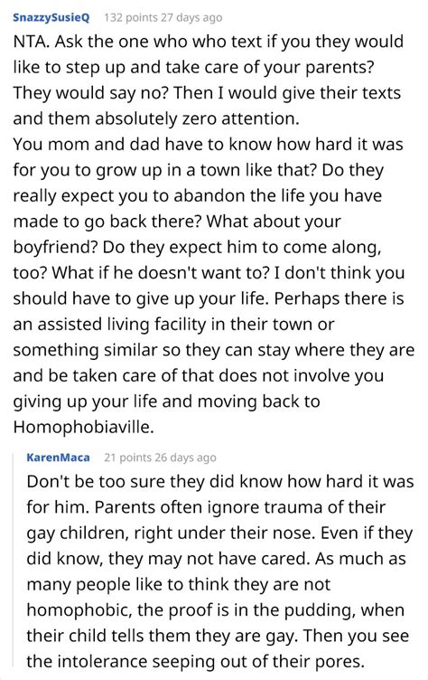 Gay Man Tells His Elderly Parents That He Wont Move Back Because Of The Bad Memories Of