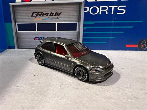 Hot Wheels Custom Honda Civic EK9 Gunmetal With Real Rider Swap Etsy