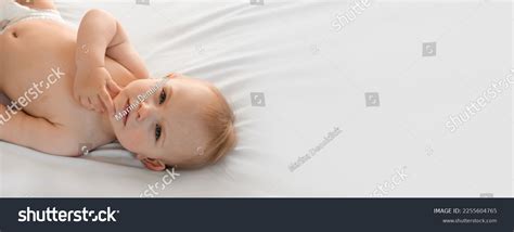 Happy Naked Baby Diaper Lying On Stock Photo Shutterstock